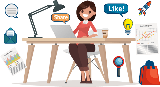 Experiencia. Imagen de vector de Marketing digital